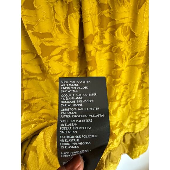 Anthropologie Ruffle Knit Mini Dress in Golden Yellow. Small - Picture 10 of 10